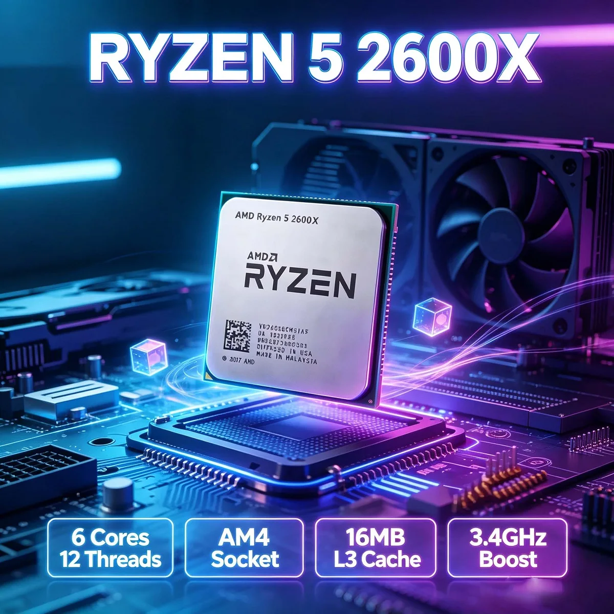 Amd Cpu Ryzen 5 - Processeur de jeu pour ordinateur de