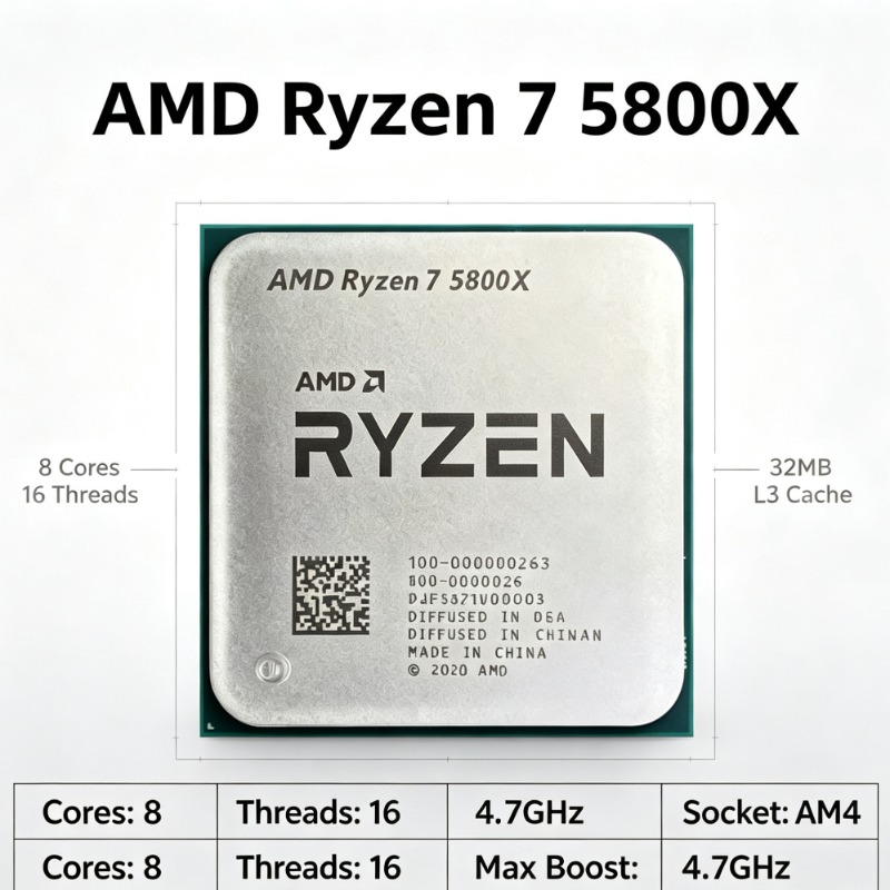 AMD Ryzen 7 5800X pour cartes  - Amd Cpu Ryzen 7 avis et prix